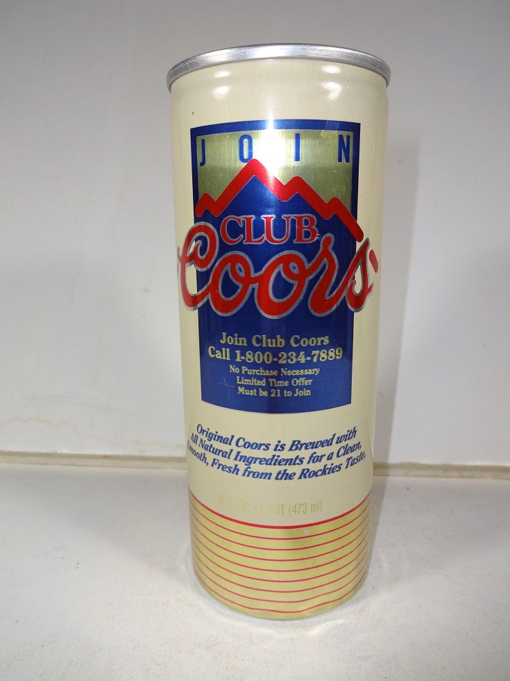 Coor's - 'Join Club Coor's' - 16oz - T/O